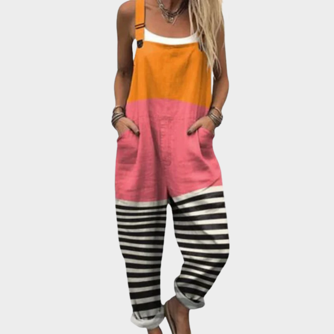 Barbara – Vintage Print Dungarees