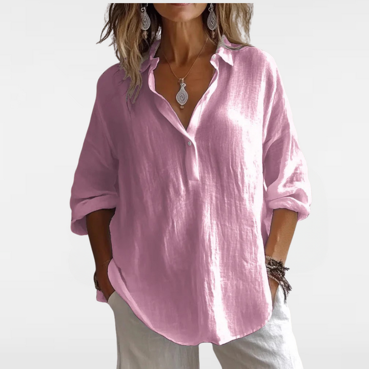 Diana - Comfortable V-Neck Blouse Shirt