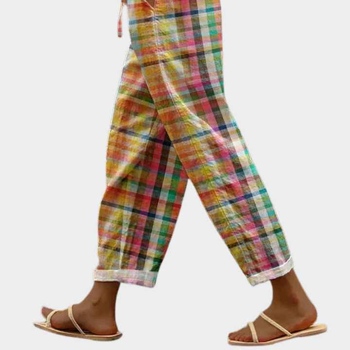 Louisa - Comfortable Checkered Pants
