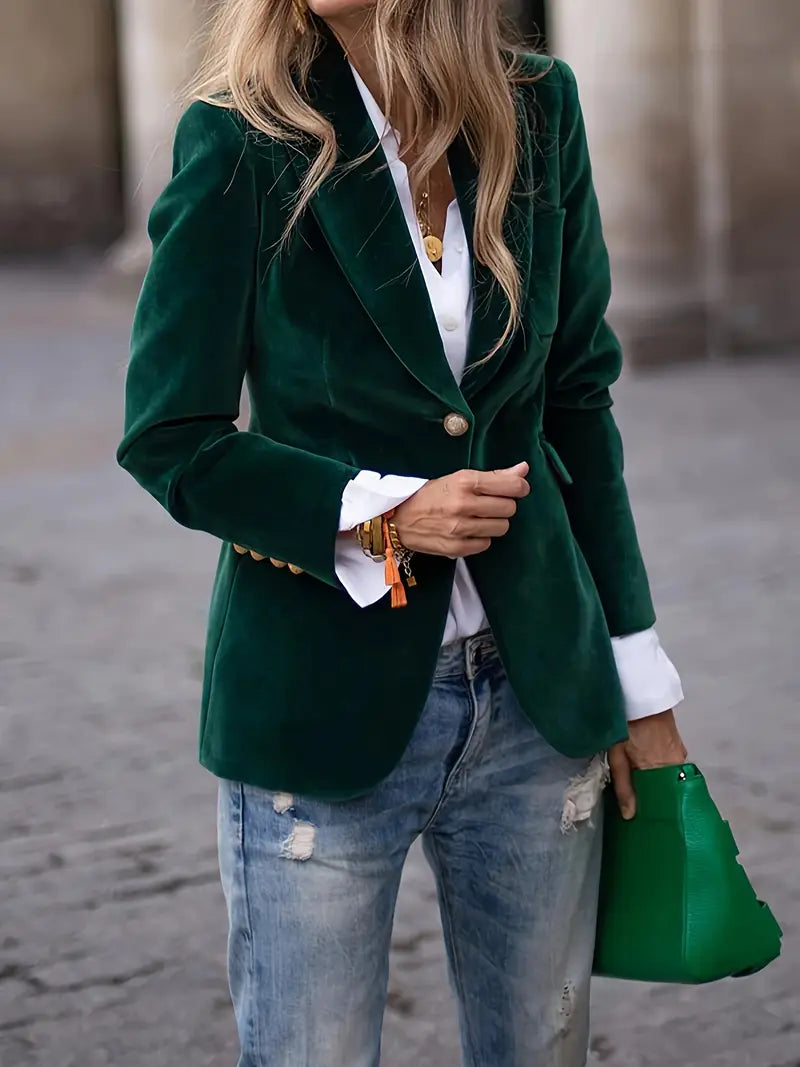Classic One-Button Blazer | Tailored Women's Office Jacket – Leah & Lila