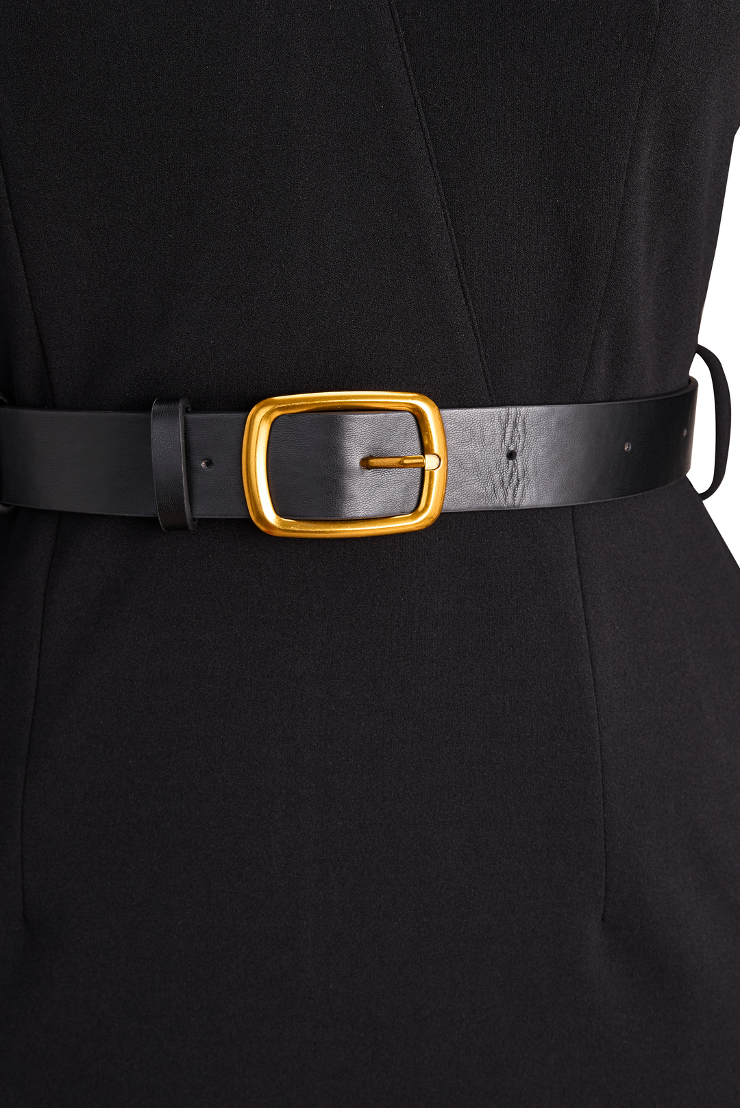 Camilla - Black Belted Sheath Dress