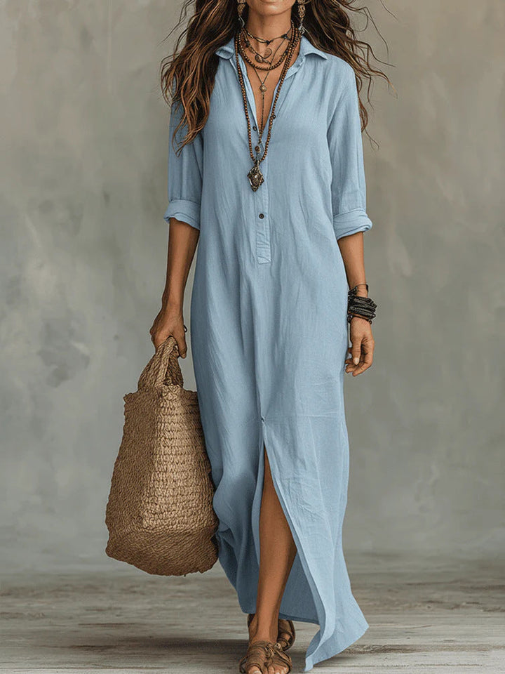Willow – Button-Front Shirt Maxi Dress