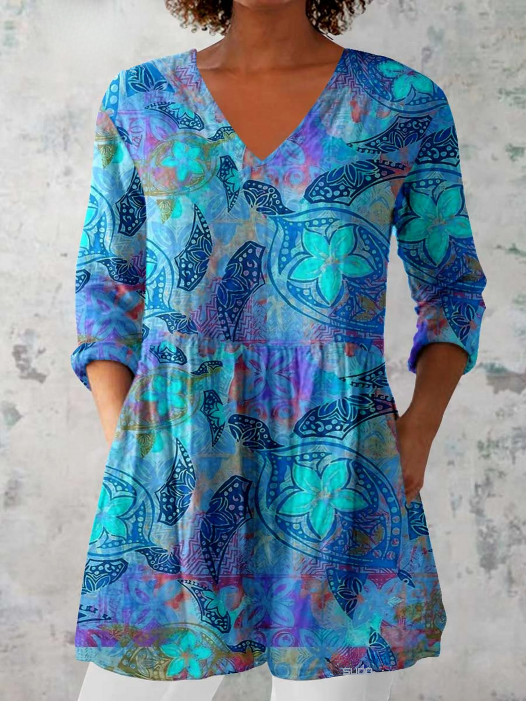 Cora – Long V-Neck Blouse