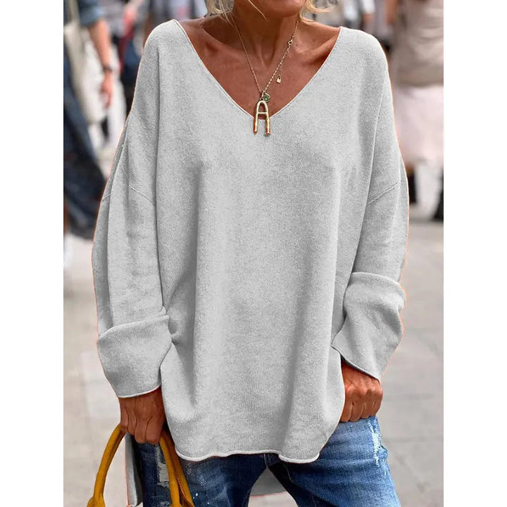 Monique - Elegant Loose V Neck Blouse Shirt