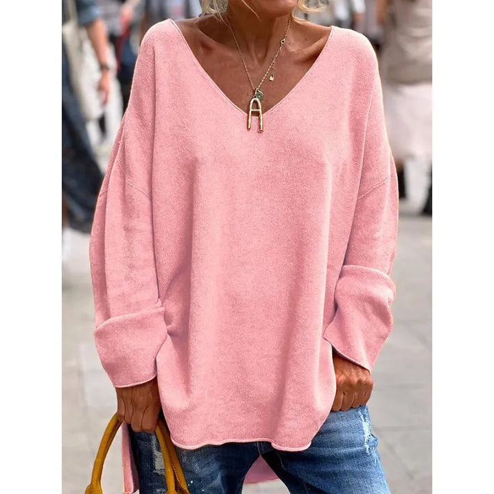 Monique - Elegant Loose V Neck Blouse Shirt