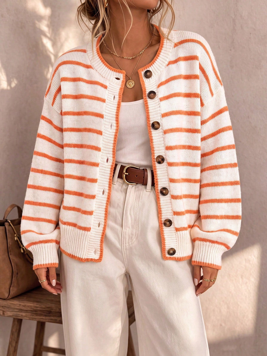 Mabel | Striped Knit Cardigan – Leah & Lila