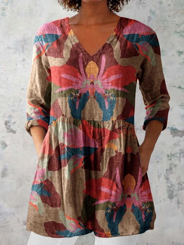 Faye – Long V-Neck Blouse