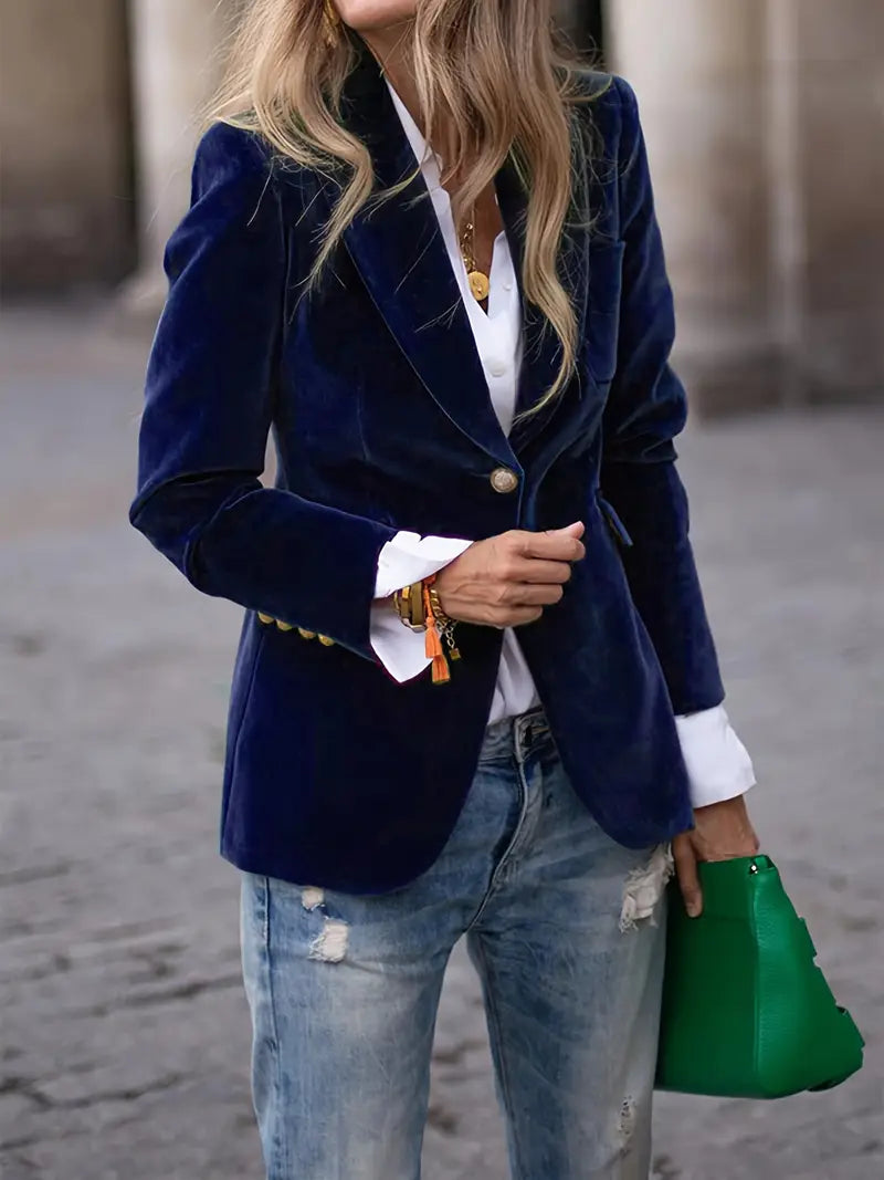 Classic One-Button Blazer | Tailored Women's Office Jacket – Leah & Lila