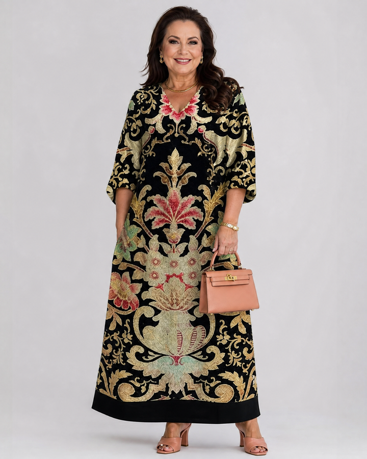 Opal - Vivid Vintage Pattern Pocket Detail Midi Dress
