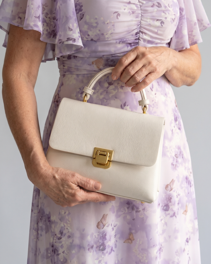 Simone - Structured Top Handle Flap Handbag