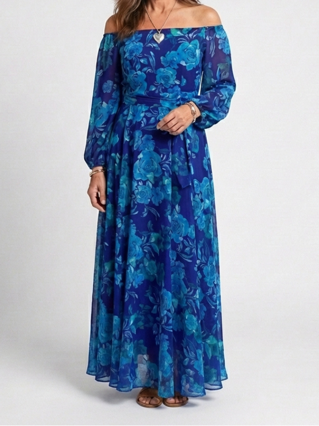 Sutton - Off Shoulder Floral Maxi Dress