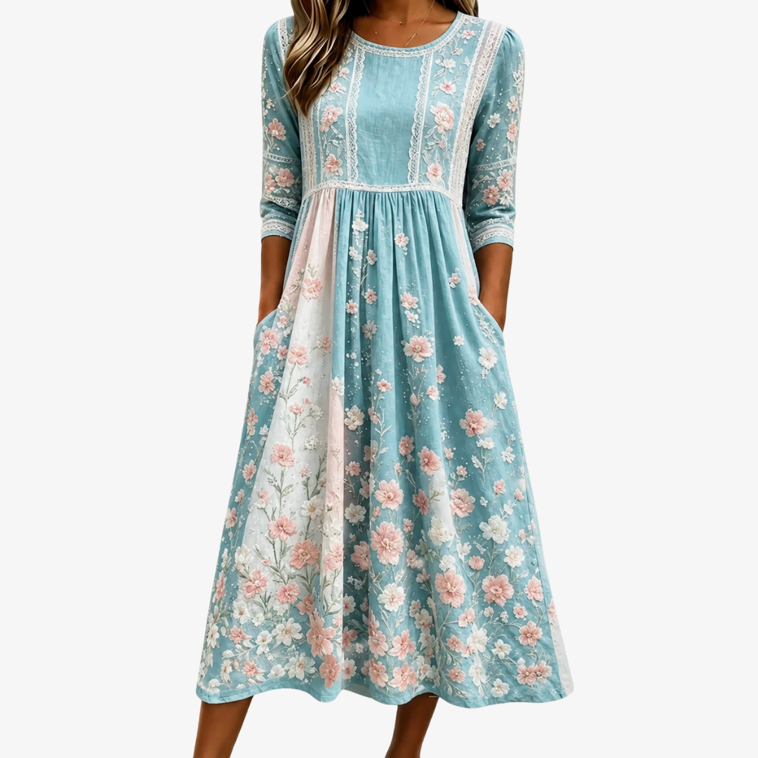 Angela – Floral Midi Dress