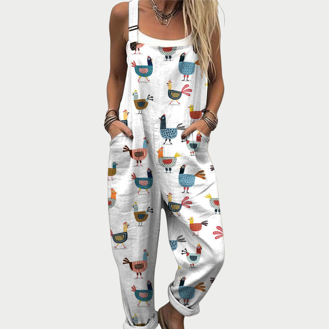 Evelyn – Classic Print Dungarees