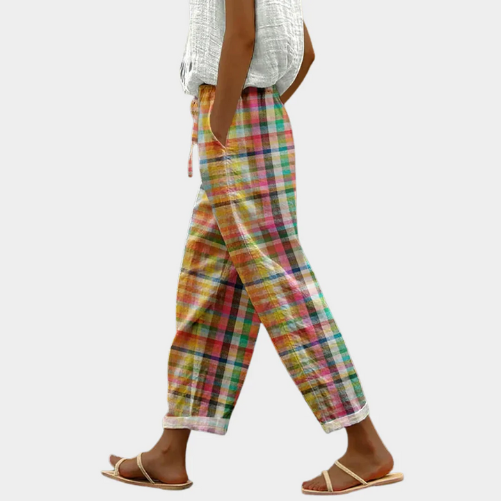 Louisa - Comfortable Checkered Pants