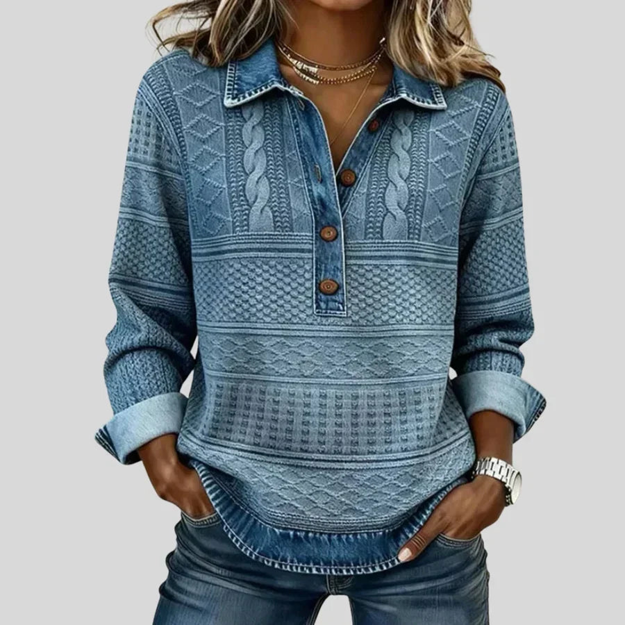 Azalea | Vintage Cable Knit Collared Jumper – Leah & Lila