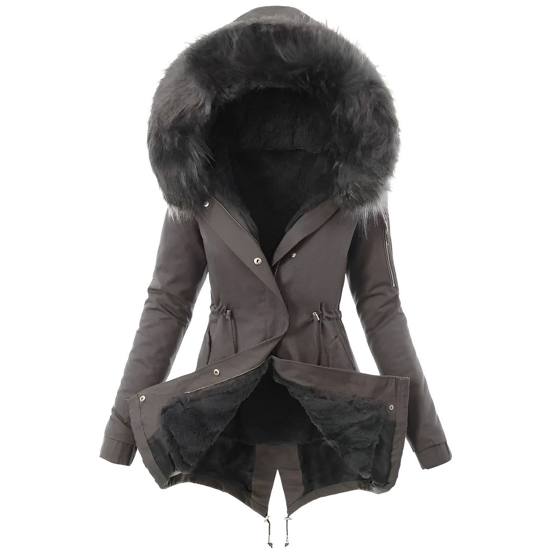 Faux Fur Hood Parka | Warm Tailored Long Winter Coat – Leah & Lila