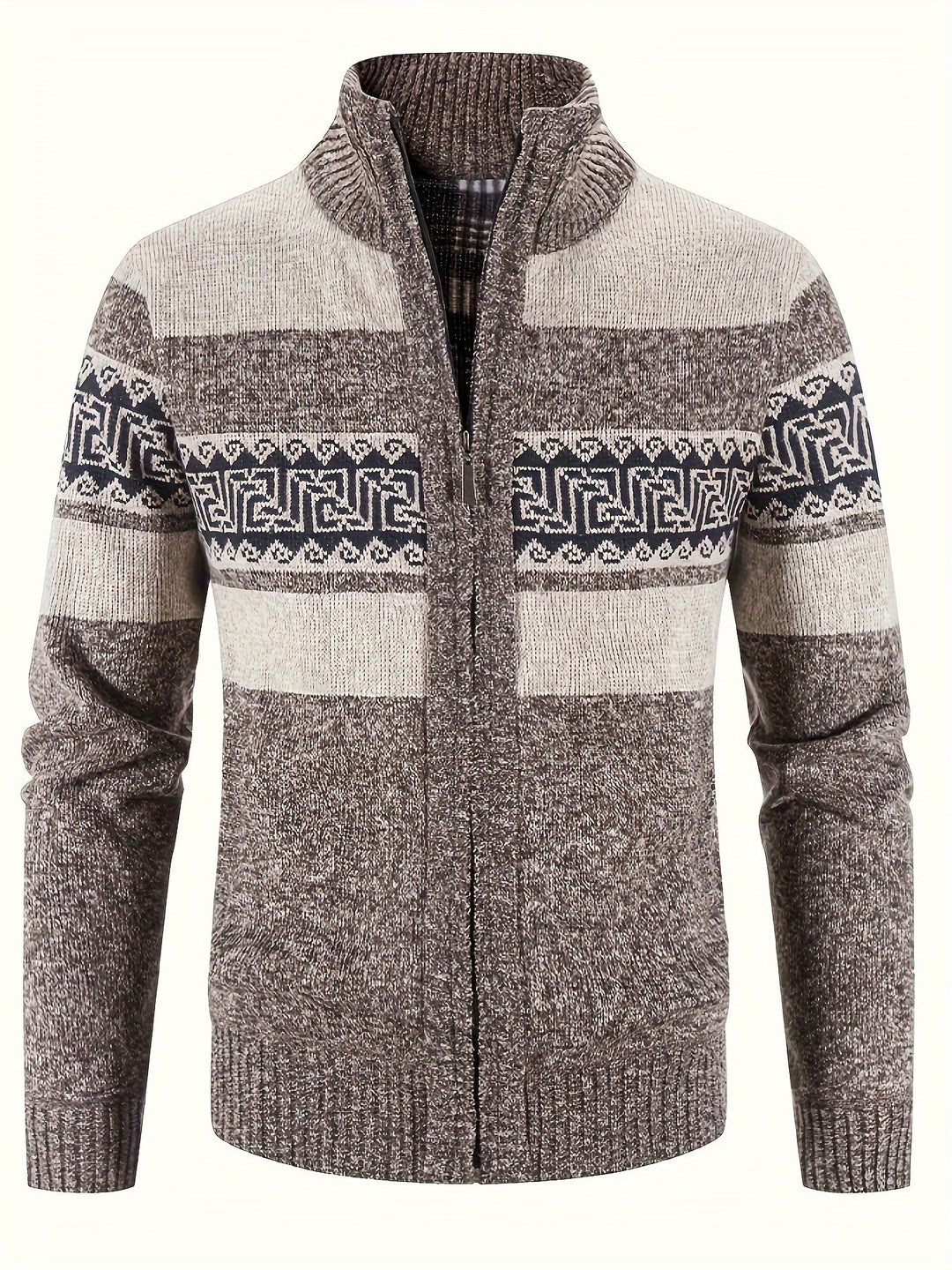 Brooks | Patterned Full-Zip Cardigan