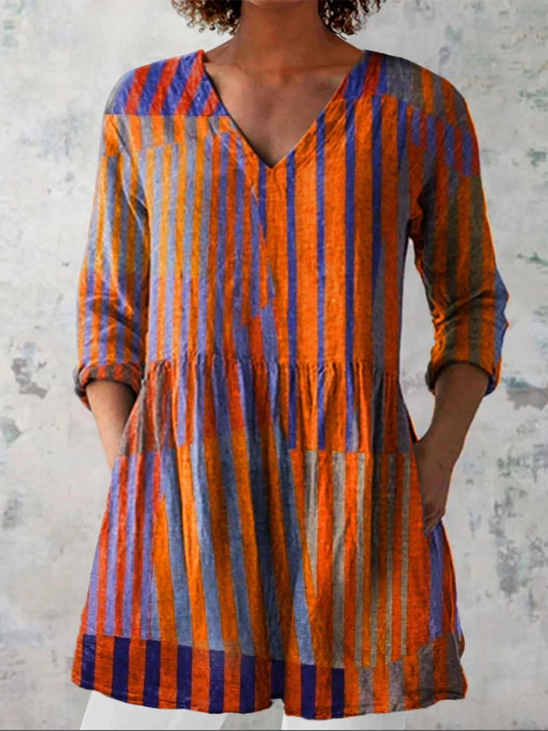 Maxine – Long V-Neck Blouse