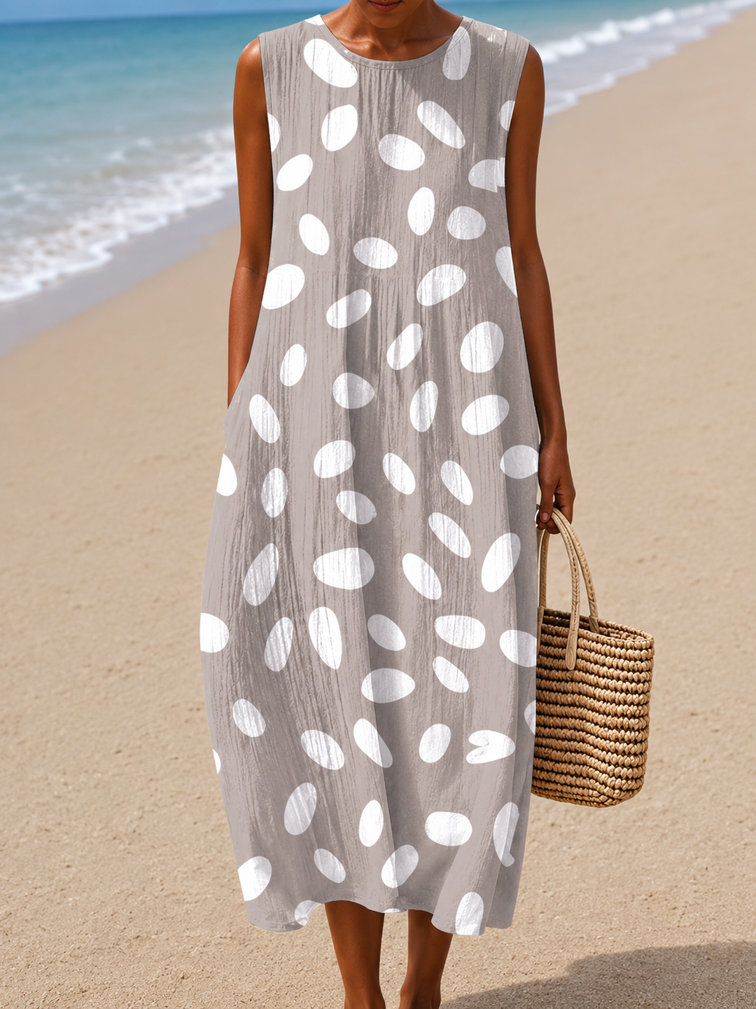 Leah & Lila Linda - women's sleeveless midi dress
