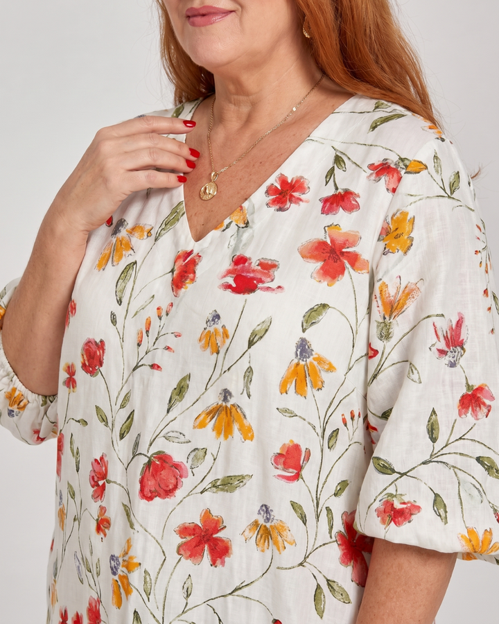 Meadow - Wildflower Print Everyday Swing Midi Dress