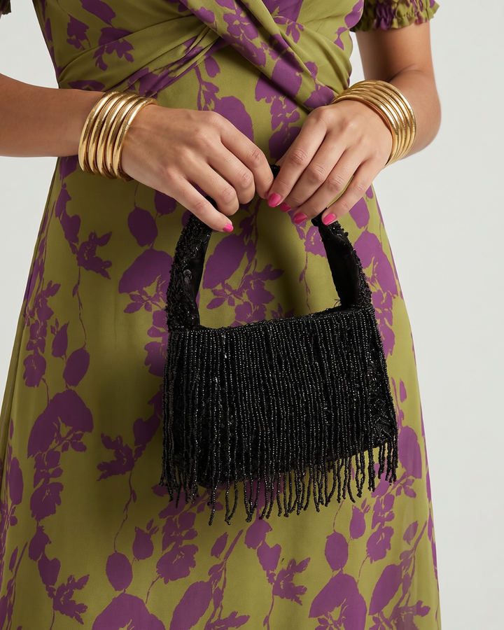 Nora - Beaded Fringe Evening Handbag