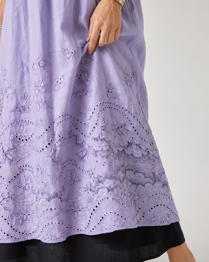 Waverly - Embroidered Hem Everyday Pocket Midi Dress