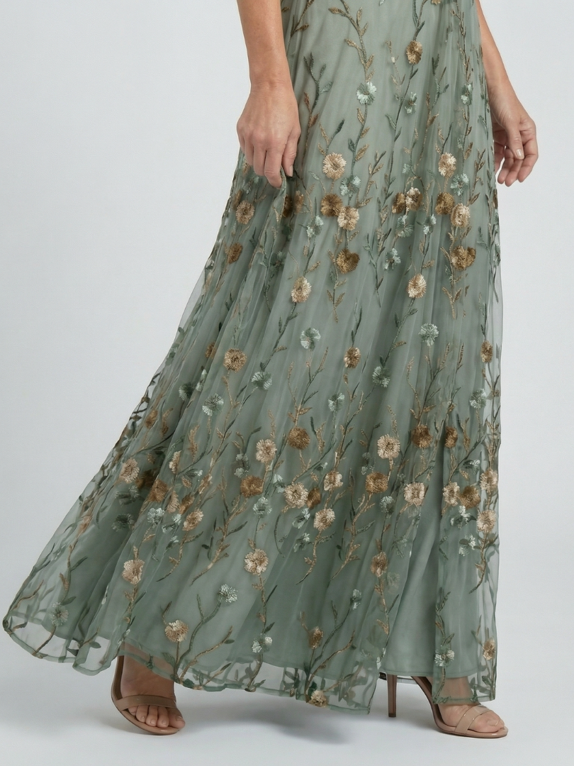 Leah & Lila Savannah floral halter maxi dress front view