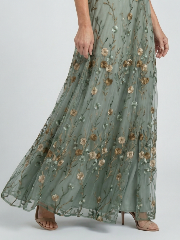 Leah & Lila Savannah floral halter maxi dress front view