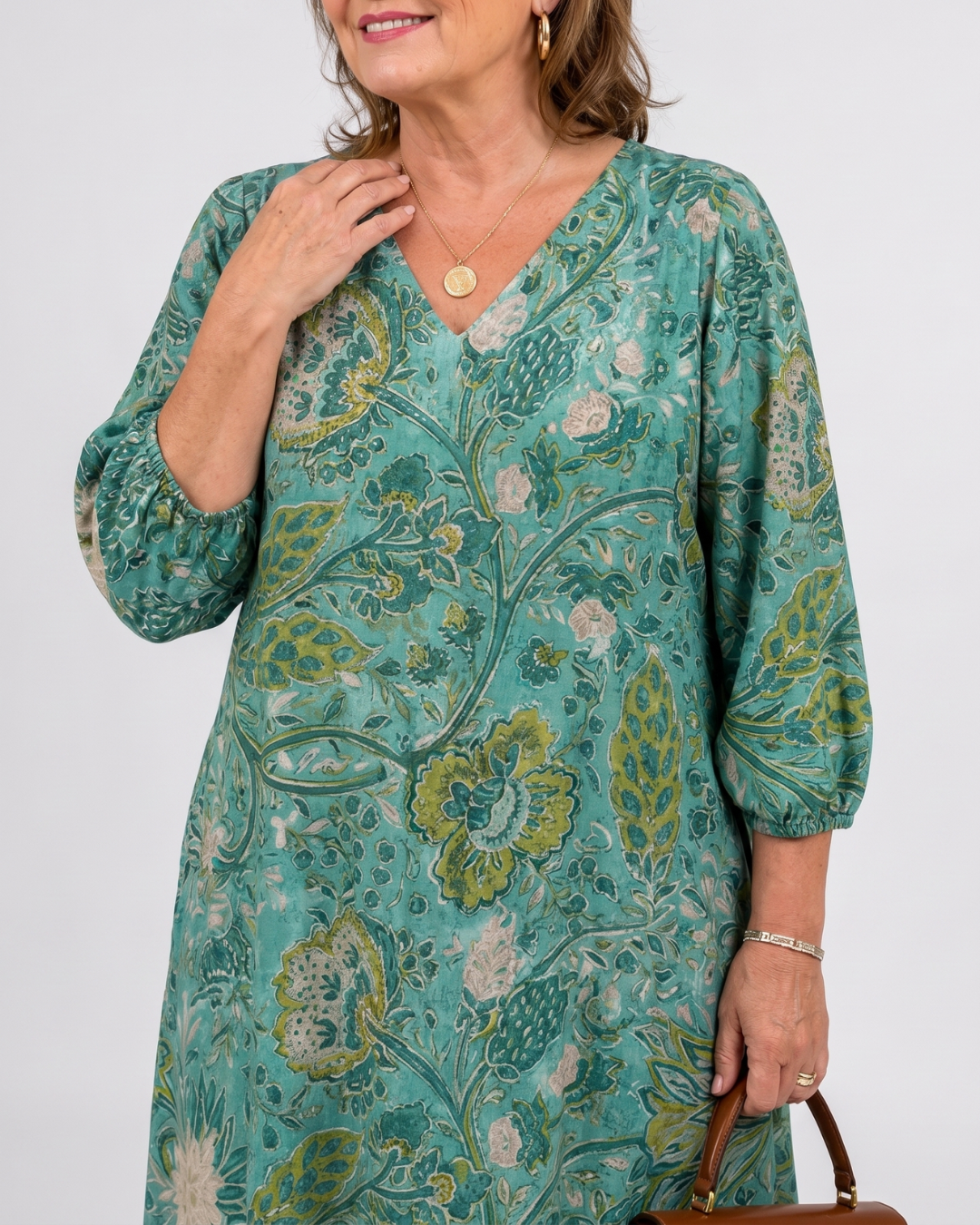 Briar - Botanical Vine Print Relaxed Pocket Midi Dress