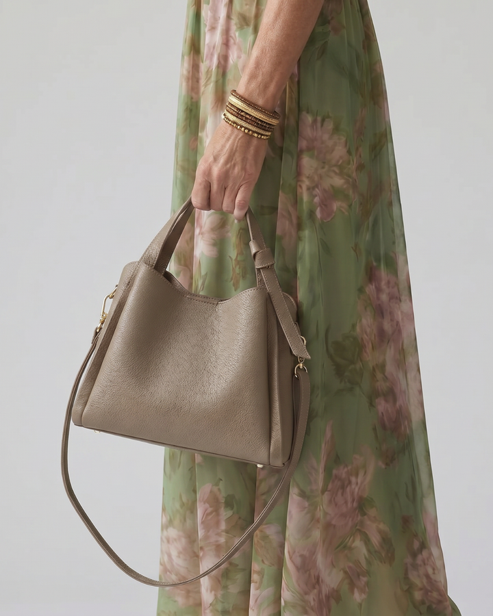 Charlotte - Pebbled Leather Shoulder Crossbody Bag