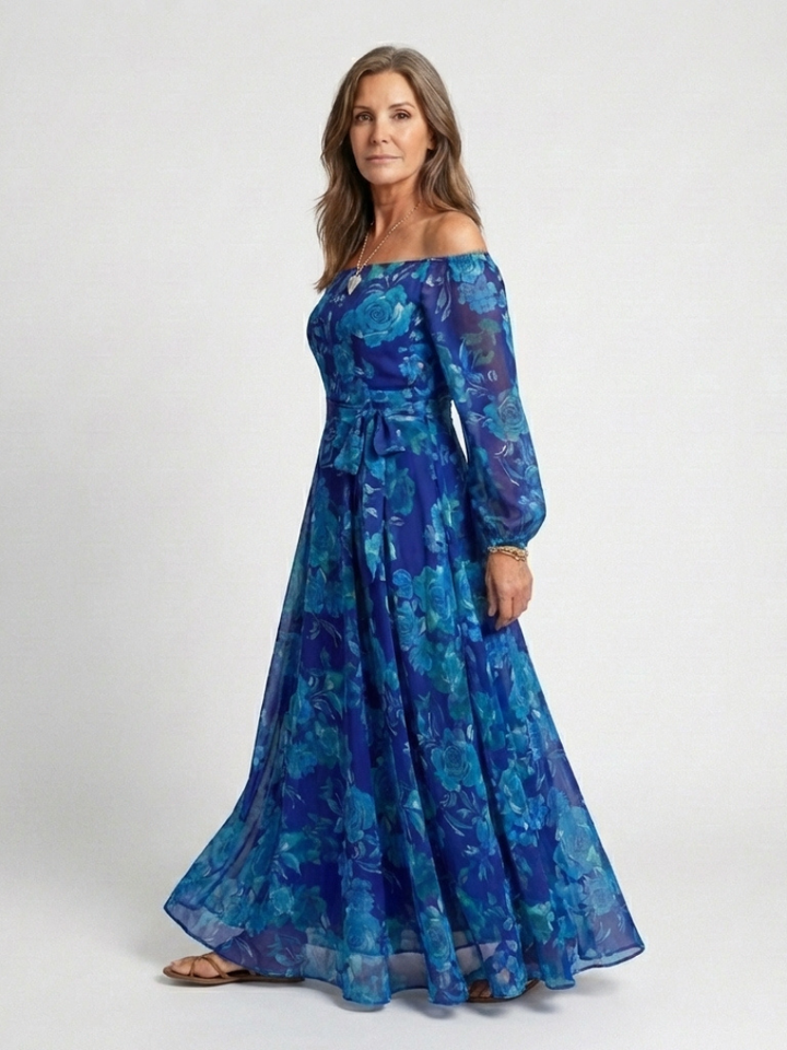 Sutton - Off Shoulder Floral Maxi Dress