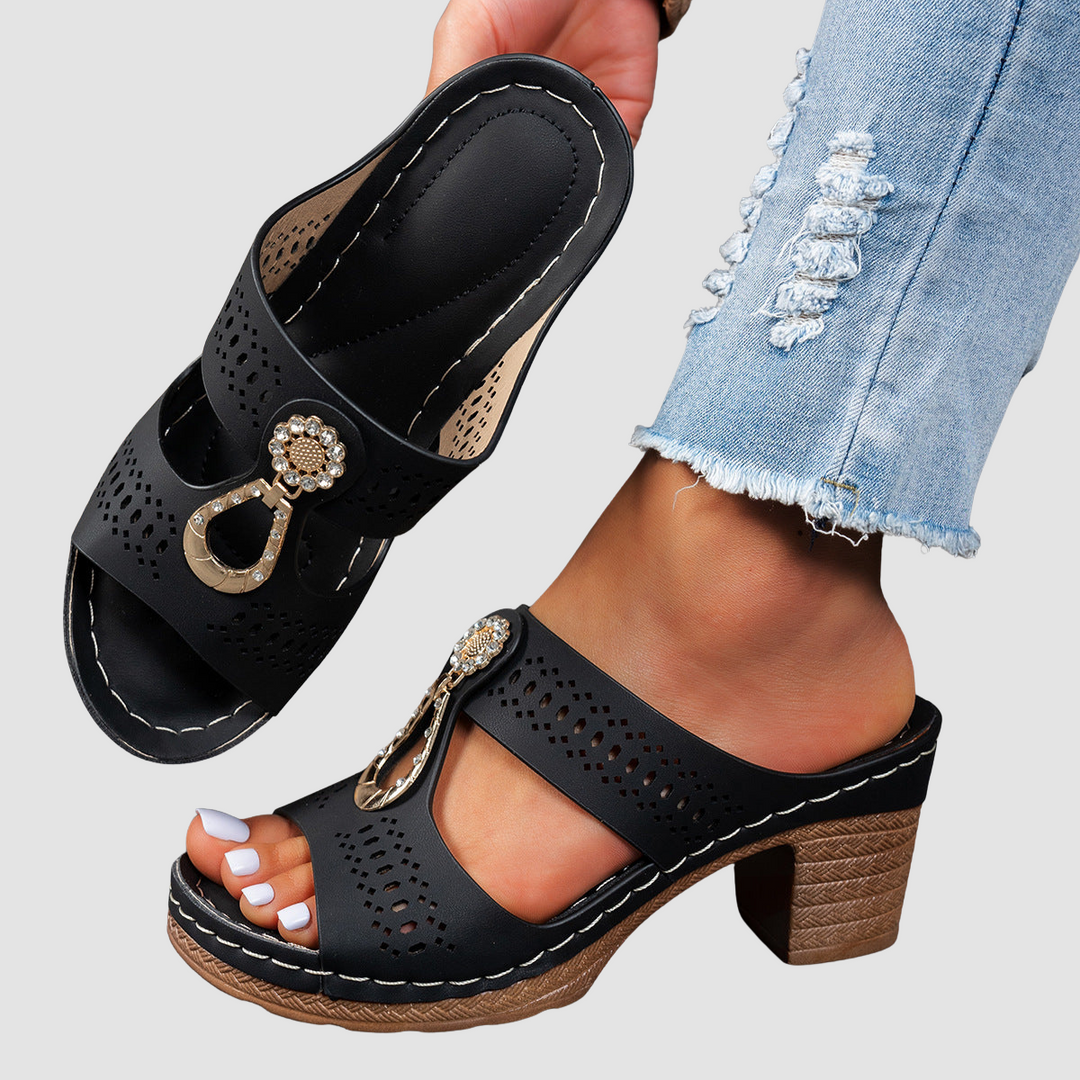 Linda | High Heel Orthopedic Comfort Sandals – Leah & Lila