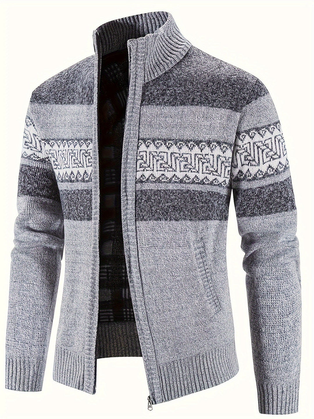 Brooks | Patterned Full-Zip Cardigan
