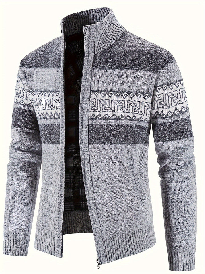 Brooks | Patterned Full-Zip Cardigan