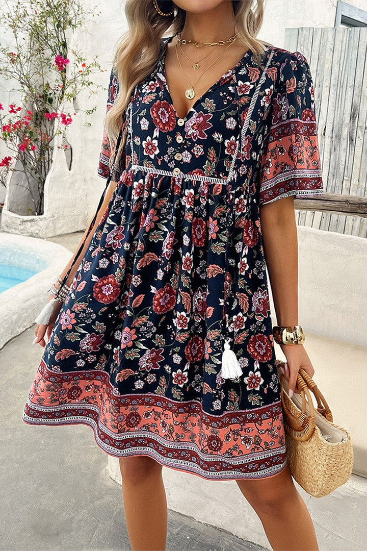 Mia - Comfy Floral Midi Dress