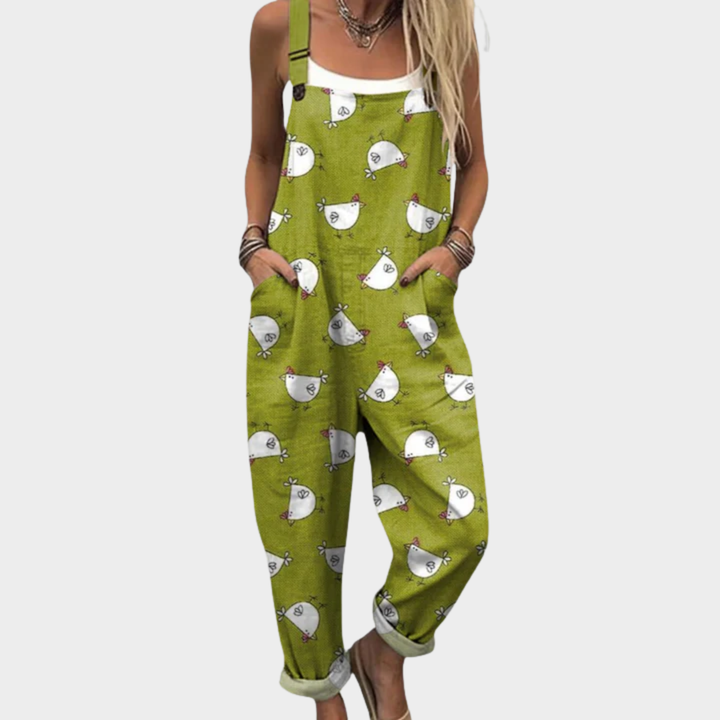 Harriet – Daisy Print Dungarees