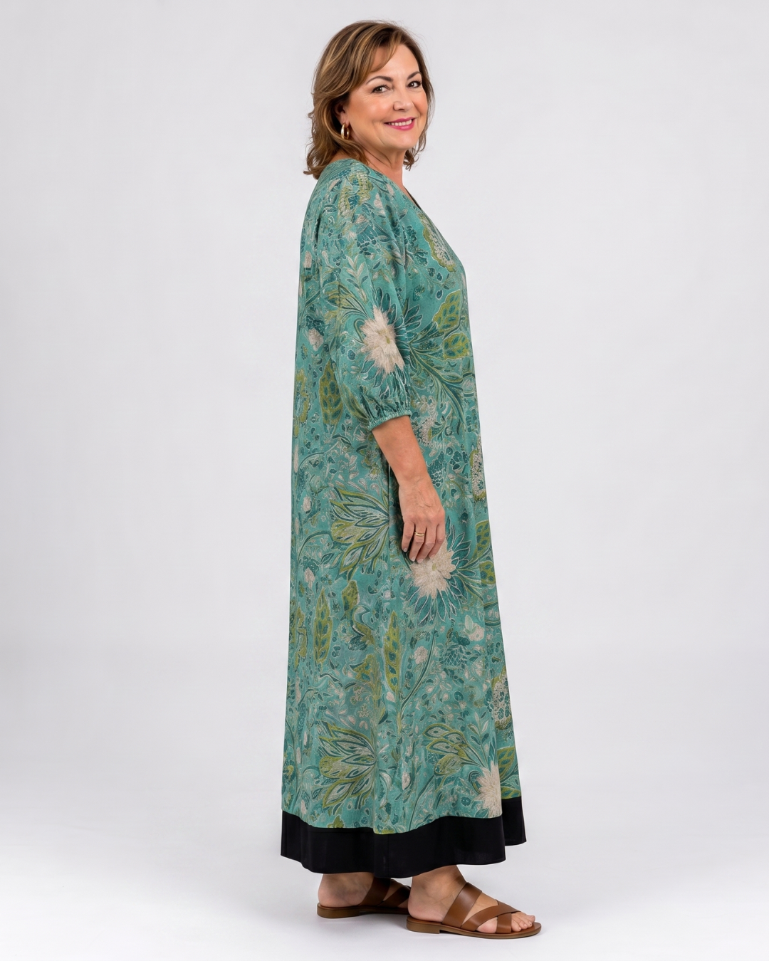 Briar - Botanical Vine Print Relaxed Pocket Midi Dress