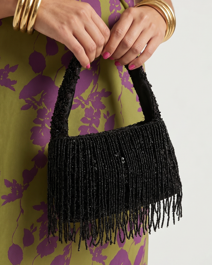 Nora - Beaded Fringe Evening Handbag