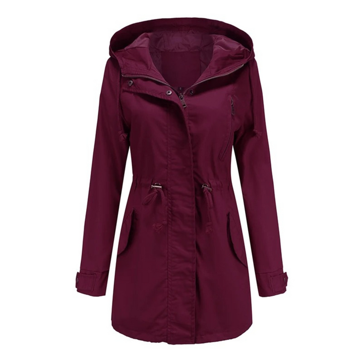 Hooded Drawstring Parka | Mid-Length Front Zipper Winter Jacket – Leah & Lila