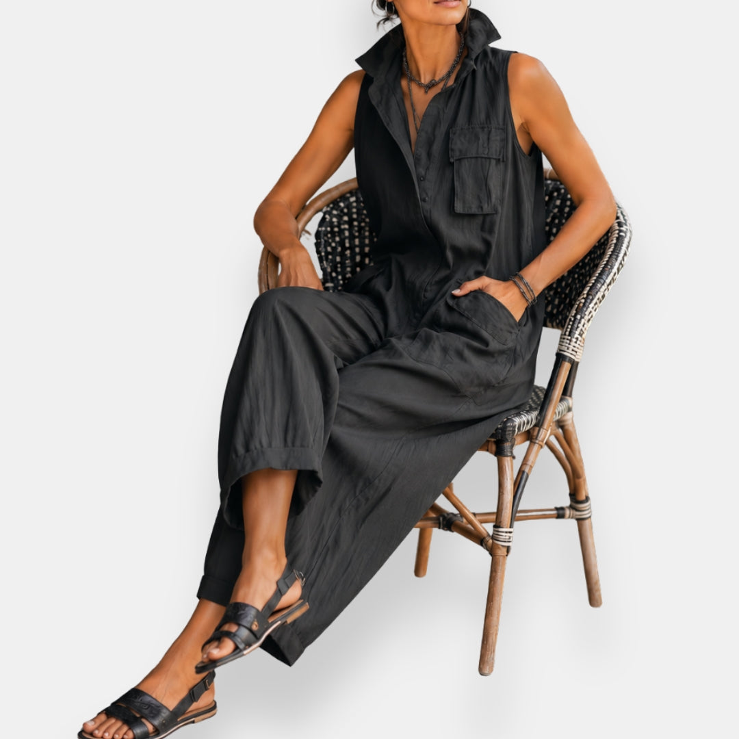 Ramona – Sleeveless Cargo Jumpsuit