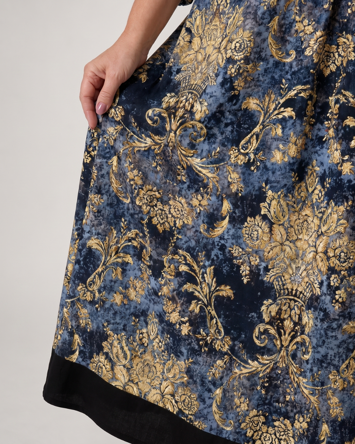 Wren - Ornate Floral Print Relaxed Midi Dress