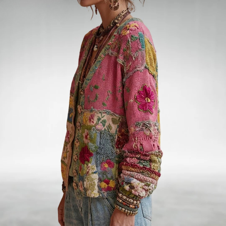 Leah & Lila Harper boho knit cardigan styled look