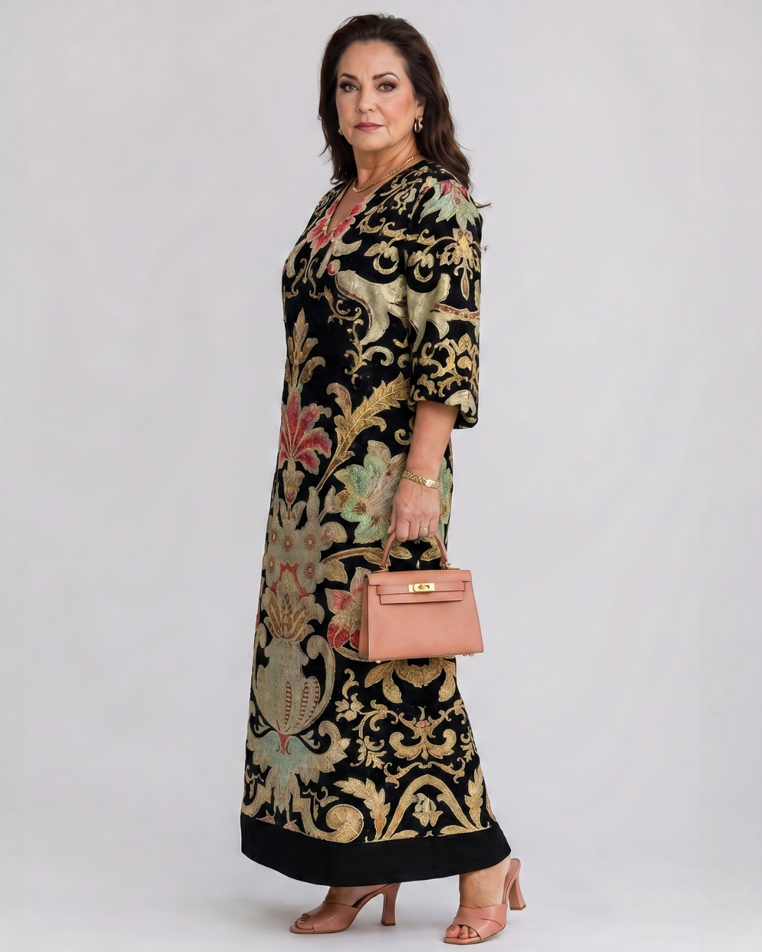Opal - Vivid Vintage Pattern Pocket Detail Midi Dress