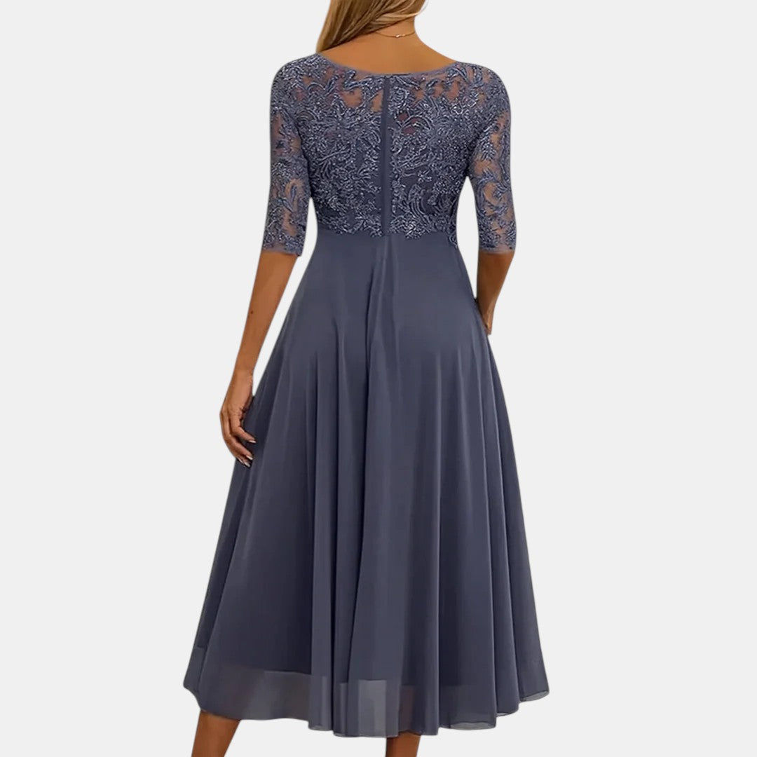 Samantha - Elegant Lace Midi Dress