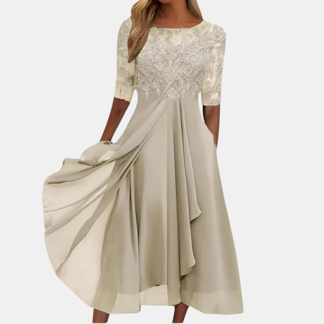 Samantha - Elegant Lace Midi Dress
