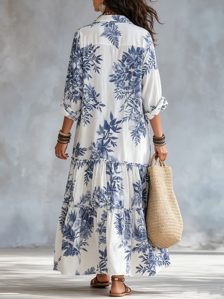 Faye - Blue Floral Maxi Dress