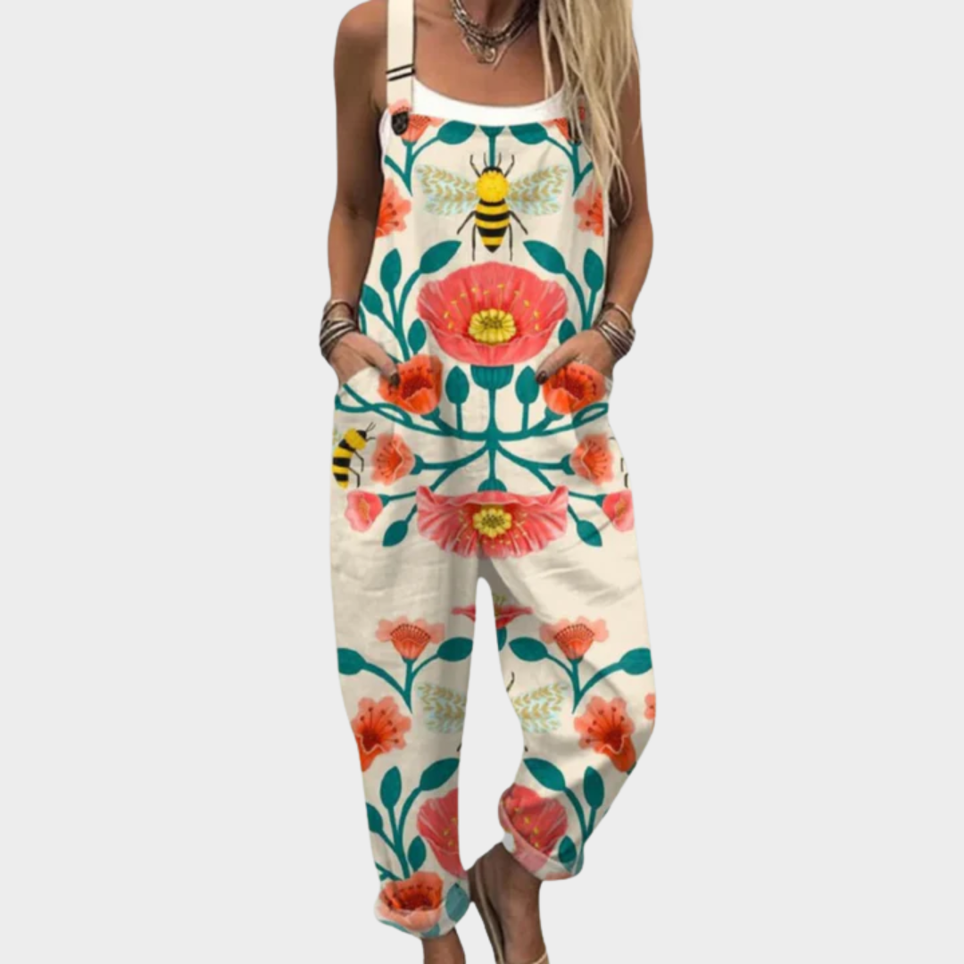 Betty – Floral Print Dungarees