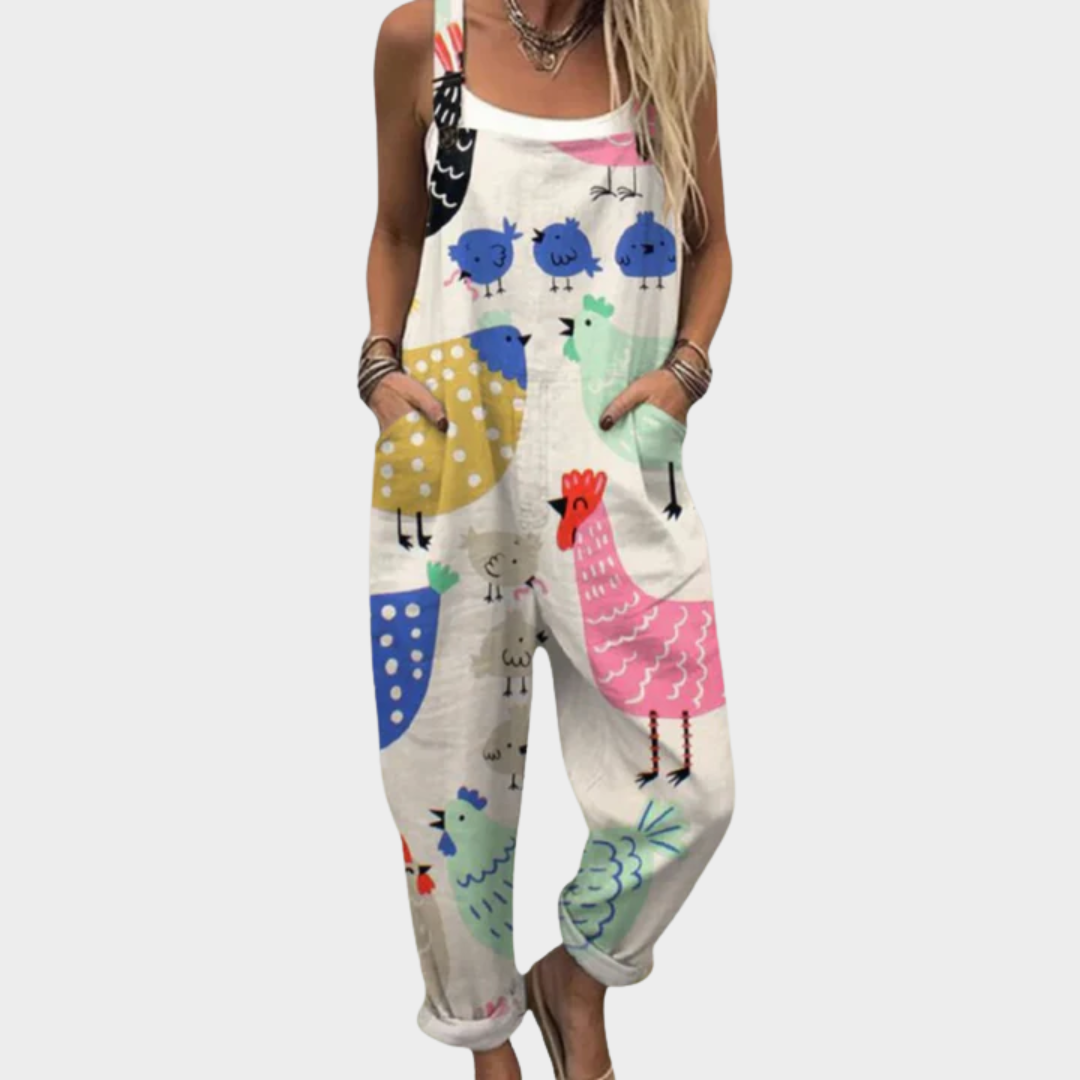 Dorothy – Colorful Print Dungarees
