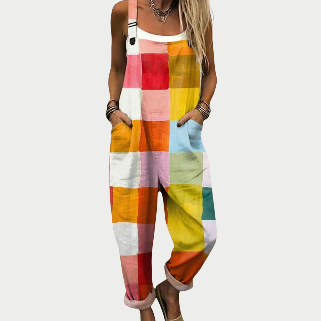 Margaret – Paisley Print Dungarees