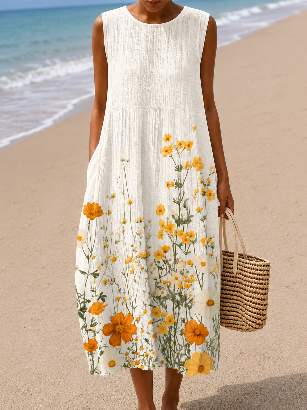 Leah & Lila Carol - women's sleeveless midi dress